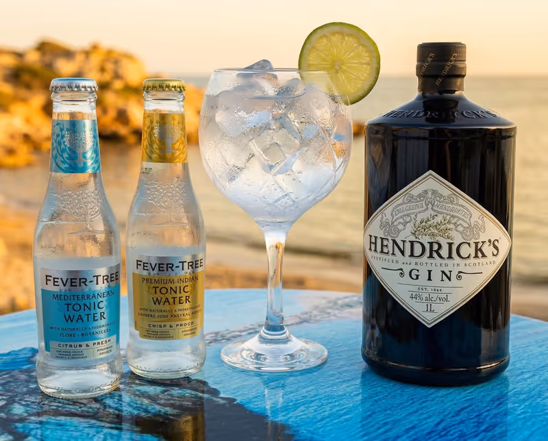 Il compagno perfetto per il tuo relax: un Gin Tonic ghiacciato vista mare.